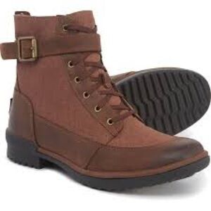 UGG Tulane ankle lace up boots brown‎ women’s size 8 trendy winter casual